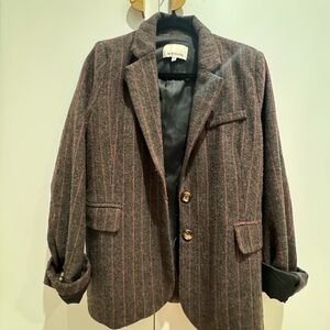 Heartloom Balzer - Medium - Dark Brown with subtle red pin stripes